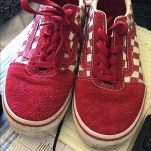 Checkered red white vans
